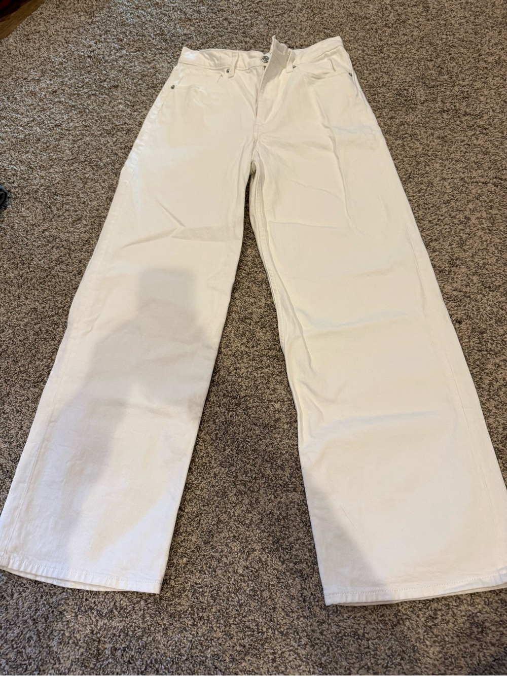 Cake Cream High-Rise Wide Leg Jeans - Flared Silhouette